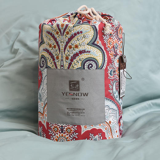 60S贡缎印花四件套 乔丹娜同款（红色）欧美大花型 商品图6