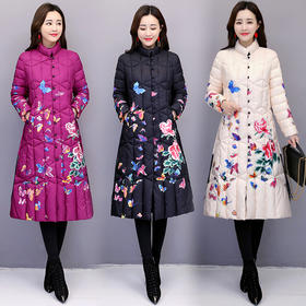 CQ  ASG7856温暖印花系扣中国风棉衣大码外套