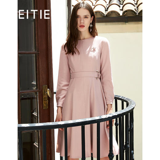 EITIE爱特爱女装秋季新款高端名媛小香风长袖甜美收腰连衣裙D1907305 商品图0