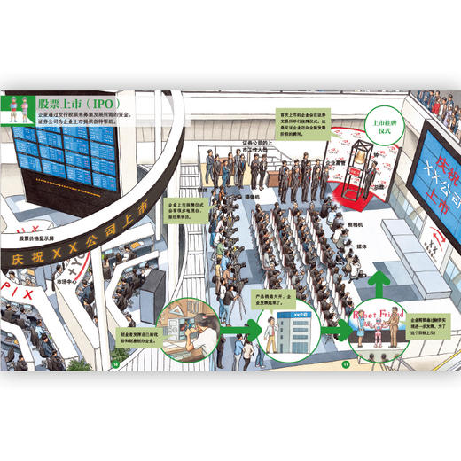 证券公司图鉴 博洛尼亚国际绘本原画展获奖者青山邦彦作品金融银行儿童科普绘本书籍7-10岁,浪花朵朵 后浪出版 商品图3