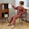 【瑜伽生活家】700克加厚秋冬加绒珊瑚绒内衣休闲家居服仙女暖暖裤套装 商品缩略图1
