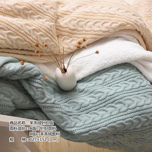 羊羔绒针织毯 商品图0