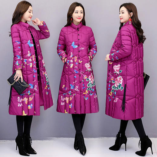 CQ  ASG7856温暖印花系扣中国风棉衣大码外套 商品图1