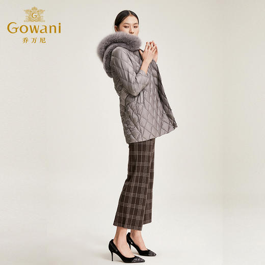 【绵羊毛】乔万尼毛呢外套流行可脱卸羽绒内胆保暖大毛领呢子大衣女EN4A799 商品图3