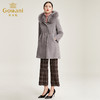 【绵羊毛】乔万尼毛呢外套流行可脱卸羽绒内胆保暖大毛领呢子大衣女EN4A799 商品缩略图2