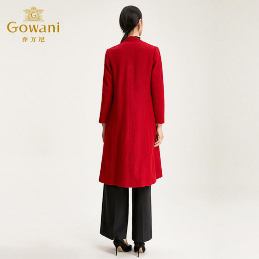 【绵羊毛】乔万尼呢子大衣女流行气质羊毛大衣中长款冬季红色喜宴外套EN4A720 商品图3