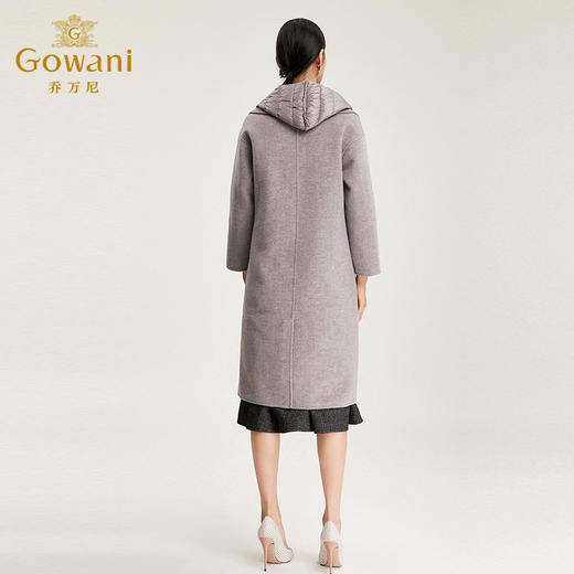 【绵羊毛】乔万尼冬季外套女流行毛呢大衣中长款羽绒内胆可单穿EN4A798 商品图3