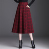 HT  9152毛呢中长款高腰冬季格纹大摆裙 商品缩略图2