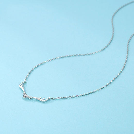 新品金大福珠宝s925银心鹿套链调节款项链女重量约129gagec00015