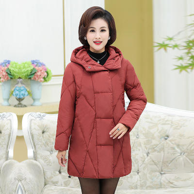 th3594中老年棉衣女冬季妈妈冬装加厚外套中长款羽绒棉服