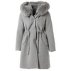 【绵羊毛】乔万尼毛呢外套流行可脱卸羽绒内胆保暖大毛领呢子大衣女EN4A799 商品缩略图4