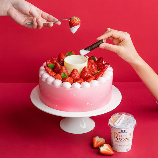 【小团圆火锅蛋糕】当季多汁草莓&香浓酸奶，花样食法更有趣（郴州） 商品图0