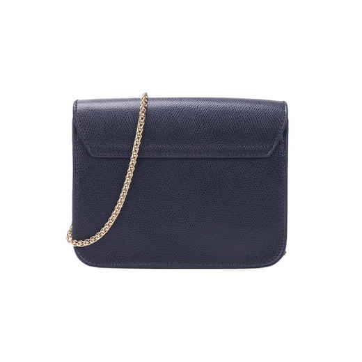 Furla 芙拉女包 皮质单肩斜挎手提包金属链条小方包 深蓝色 851168 商品图2