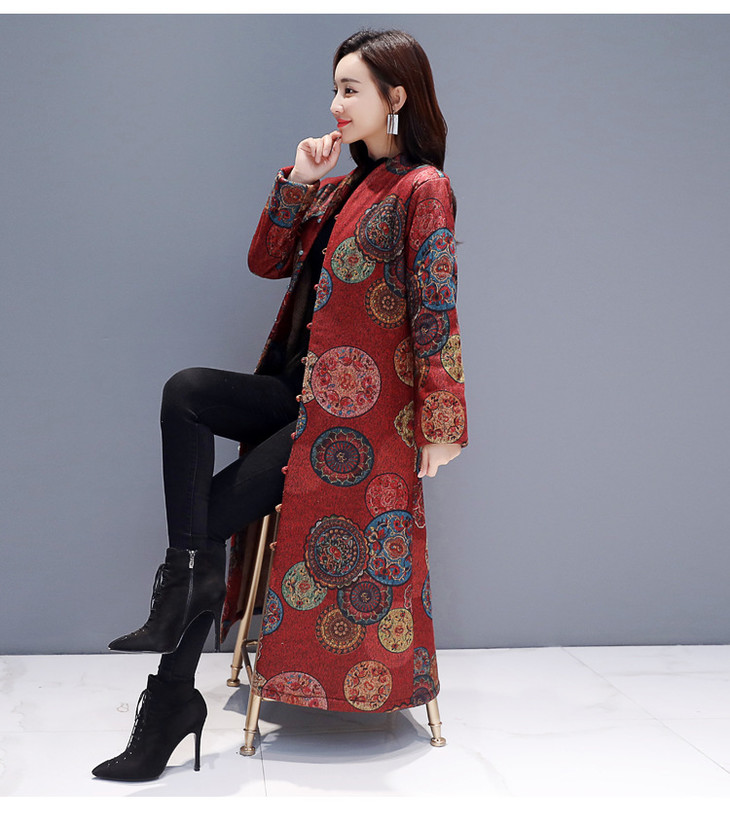 ahm mmht3818洋气民族风外套女中长款加绒加厚【限量】