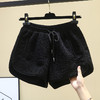QXYC-羊羔毛抽绳松紧腰皮毛一体短裤 商品缩略图3