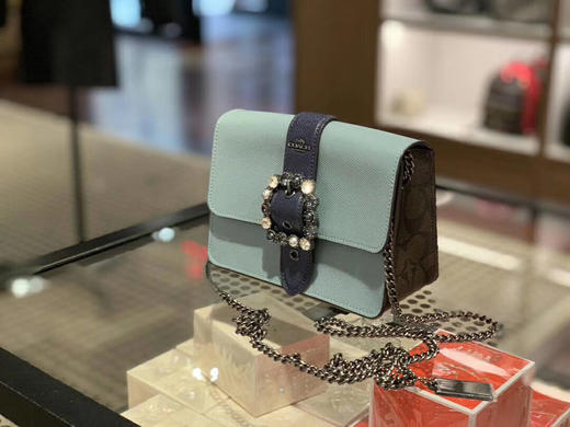 MiuMiu风！Coach 宝石扣小方包 链条可调3种长度 商品图1