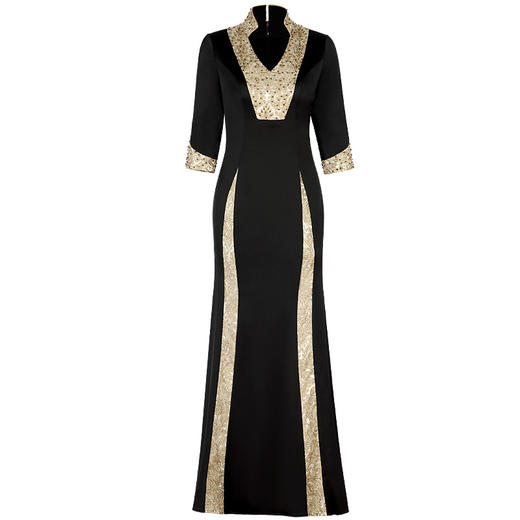 DLQ-A1790冬季长款优雅年轻款改良旗袍 商品图3