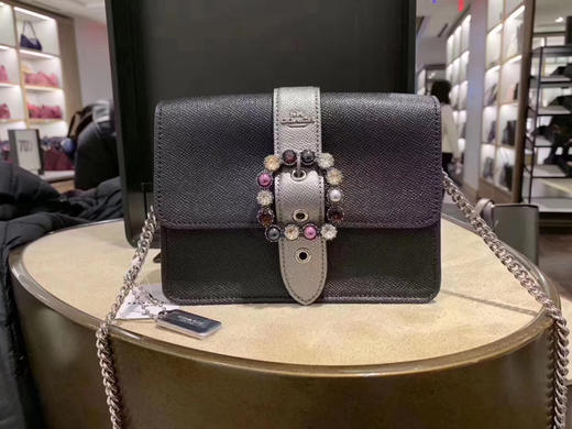 MiuMiu风！Coach 宝石扣小方包 链条可调3种长度 商品图3