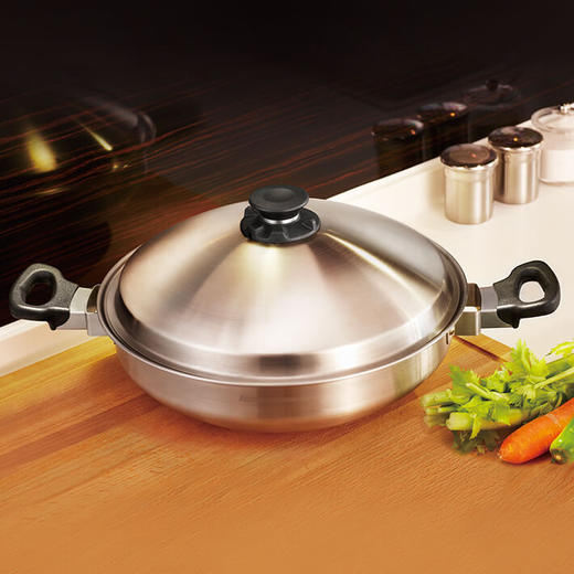 安利皇后中式不锈钢炒锅/低温免水保留营养NSF国际认证五层结构大空间/优异材质/人体工学设计/节能省钱 商品图7