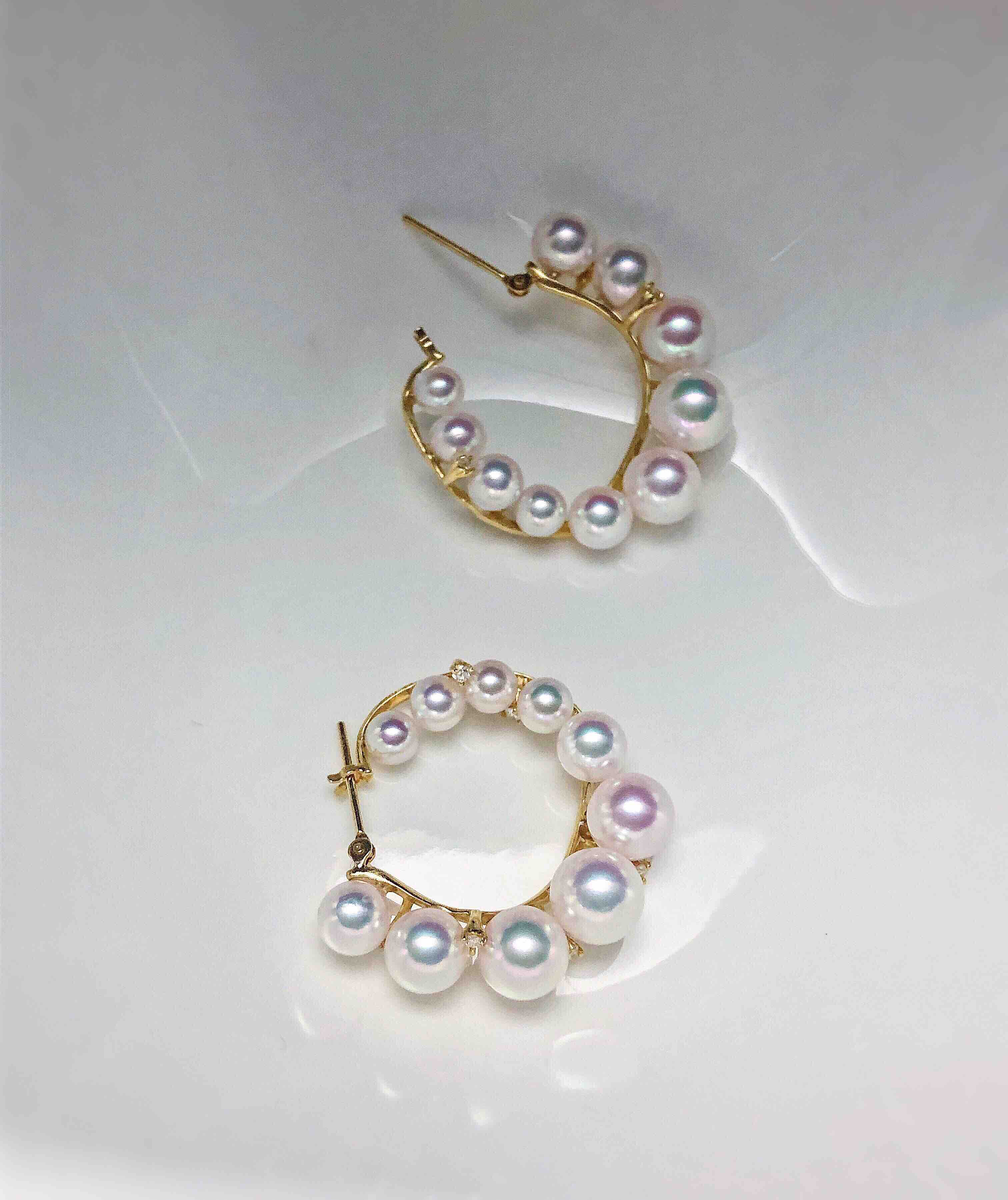 classic系列 经典hoop款 巴洛克风格akoya珍珠耳环