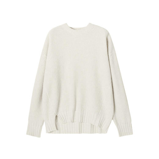 322经典款女士无染色纯羊绒大廓形圆领套头衫 商品图4