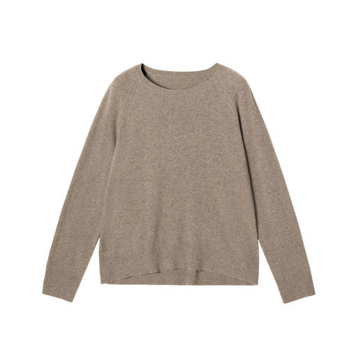 322经典款女士无染色纯羊绒插肩袖圆领套头衫 商品图4