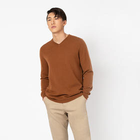 322经典款男士纯山羊绒V领套头衫