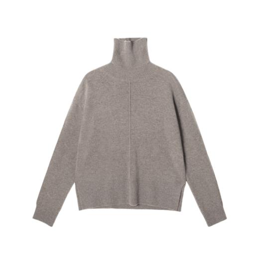 322经典款女士无染色纯羊绒落肩袖高领套头衫 商品图4