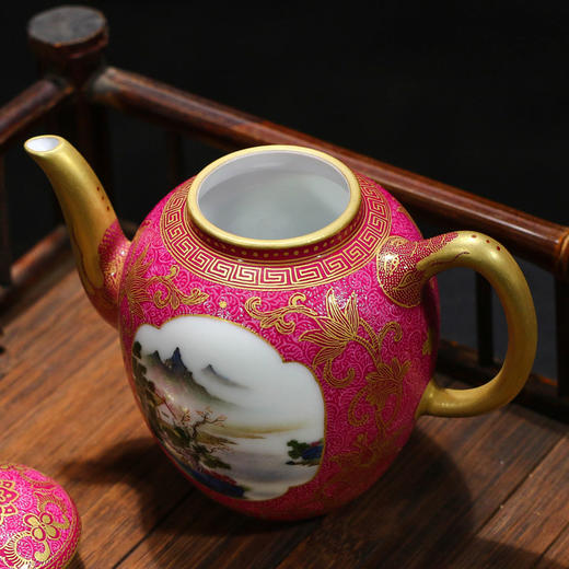 宝瓷林扒花宁静致远月牙壶（限量收藏款） 商品图3