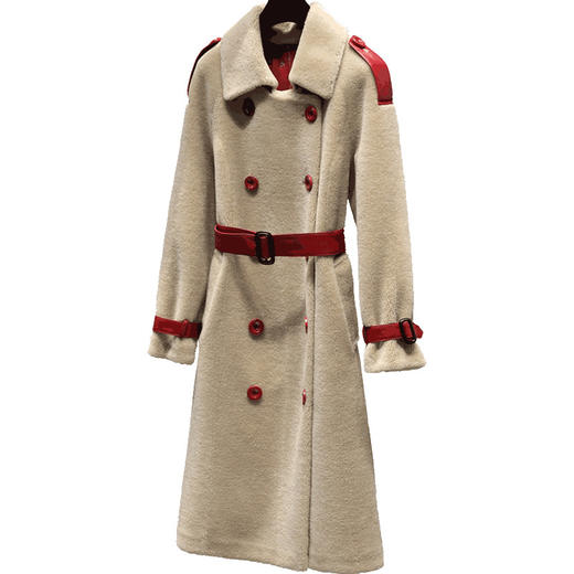 DX-19011冬季新款皮毛一体女装颗粒羊绒皮草外套 商品图4