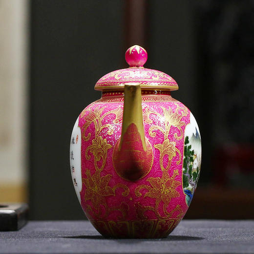 宝瓷林扒花宁静致远月牙壶（限量收藏款） 商品图2