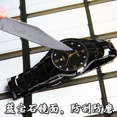 爵帅 专柜正品原装时尚手表男士 新款休闲潮男款表黑色钨钢表 商品图3