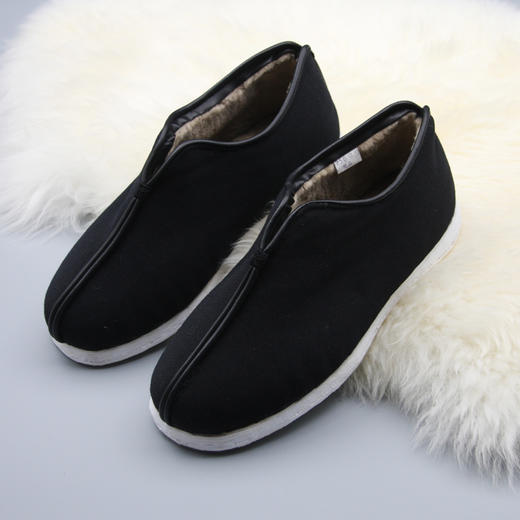 内联升男棉鞋冬季保暖手工千层底贴胶毛绒里骆驼安棉8175g