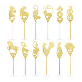 深圳手信半方十二生肖-金属书签套装