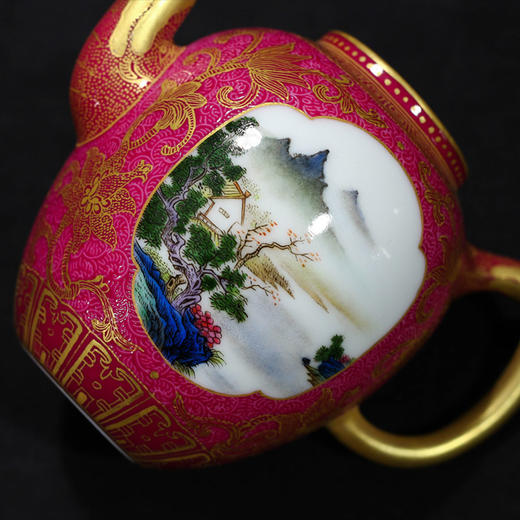 宝瓷林扒花宁静致远月牙壶（限量收藏款） 商品图4