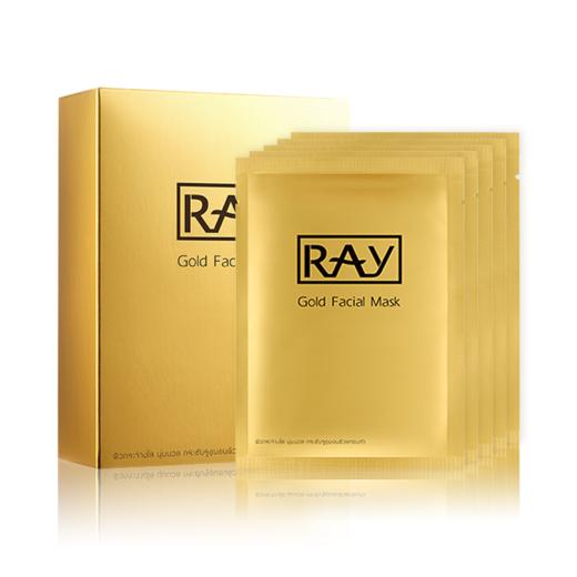 泰国芮一ray蚕丝金色淡斑抗皱敏感肌肤补水面膜10片盒香港直邮