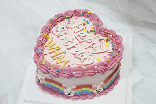 女孩款 可爱小兔子 奶油霜手绘 多巴胺色系 复古裱花 商品图0