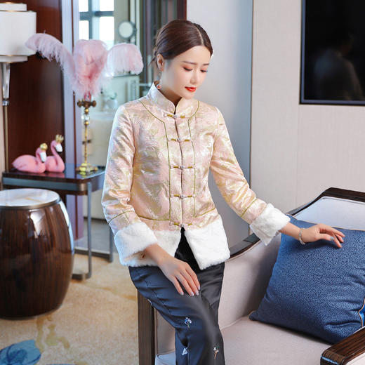 ZSM-191116冬季新款年轻改良旗袍唐装外套 商品图1