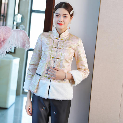 ZSM-191116冬季新款年轻改良旗袍唐装外套 商品图0