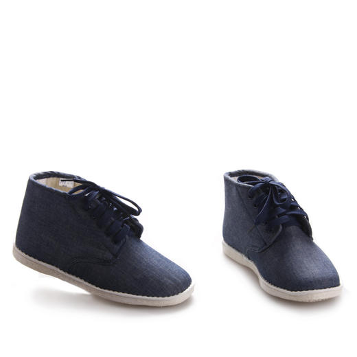 内联升男鞋手工棉鞋千层底冬季保暖牛仔五眼系带棉鞋8138A 商品图0