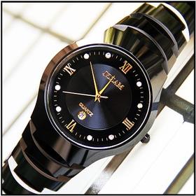 爵帅 专柜正品原装时尚手表男士 新款休闲潮男款表黑色钨钢表