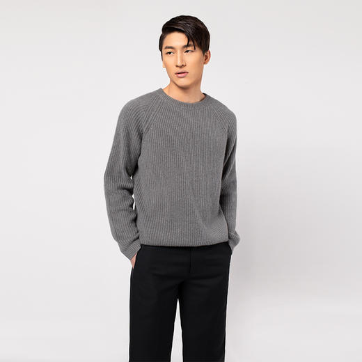 322经典款男士纯山羊绒圆领插肩套头衫 商品图3