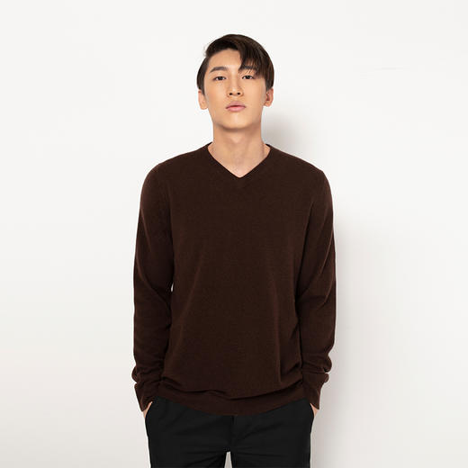 322经典款男士纯山羊绒V领套头衫 商品图1