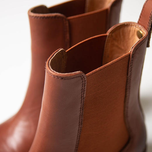 【守护绽放】绽放D1091朵/潮你/2019秋冬女新款复古靴子头层牛皮短靴切尔西靴 商品图3