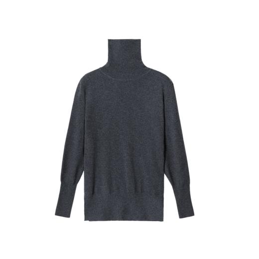 322经典款女士纯山羊绒高领开衩套头衫 商品图4