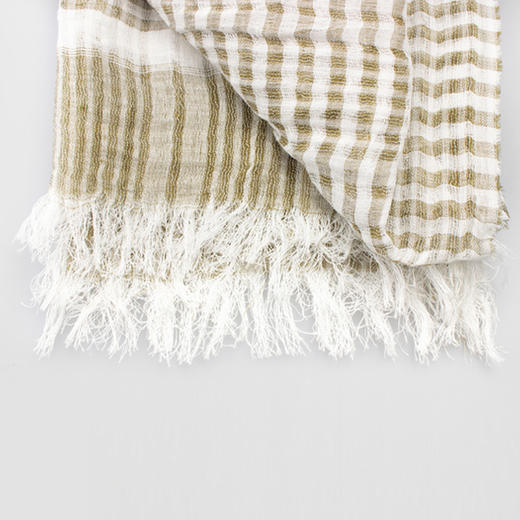 ARMANI 阿玛尼 男士围巾棕白 640604 3P001 00885 商品图2