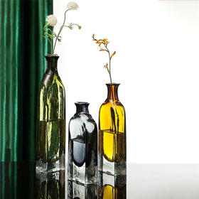 碧轩美式彩色透明花瓶水培玻璃插花器客厅桌面干花创意田园花瓶摆件