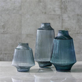 碧轩欧式蓝色透明玻璃落地大花瓶创意客厅彩色插干花瓶电视柜装饰摆件