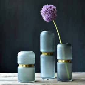 碧轩欧式简约时尚金属玻璃花瓶创意插花干花家居摆件客厅桌面电视柜