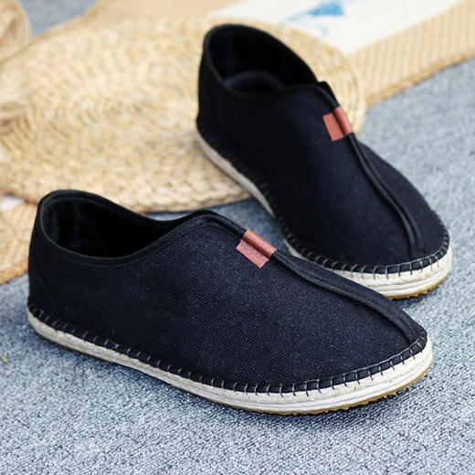 【买麻鞋，雅路人】防脚臭，春季新款雅路人手工千层底布鞋亚麻底男鞋四季鞋中国风僧鞋棉麻休闲布鞋YQ-03 商品图1